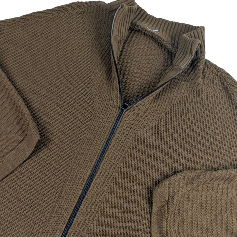 Lululemon Roast Brown Textured Knit Zip Cardigan ML Cashmere Blend Komino Spice